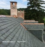 Slate roof replacement on dormers with new copper flashings on Lee Mansion in Historic Jerusalem Mill Village